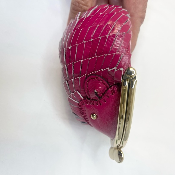 Kate Spade Rare Vintage Hedgehog Leather Coin Purse Berry Pink Collectors Item - Picture 6 of 10
